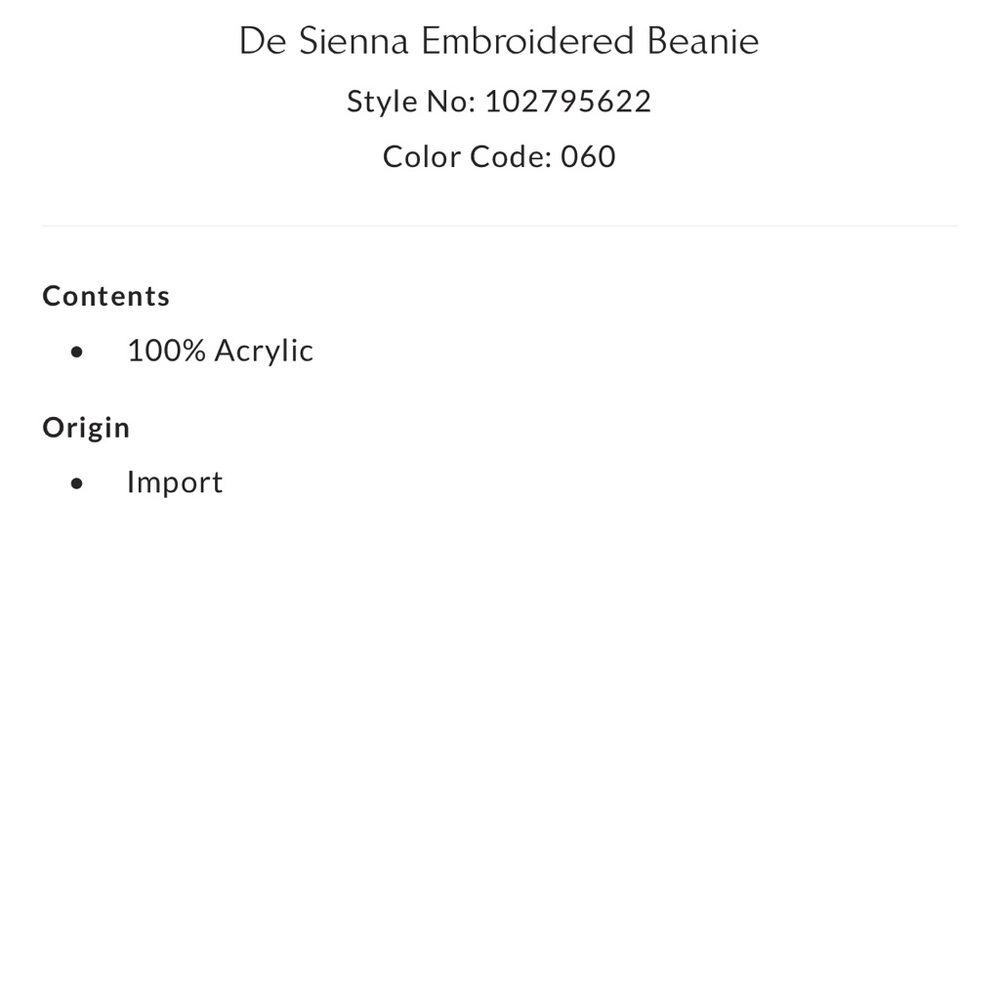 NWT De Sienna Embroidered Beanie - Picture 5 of 8